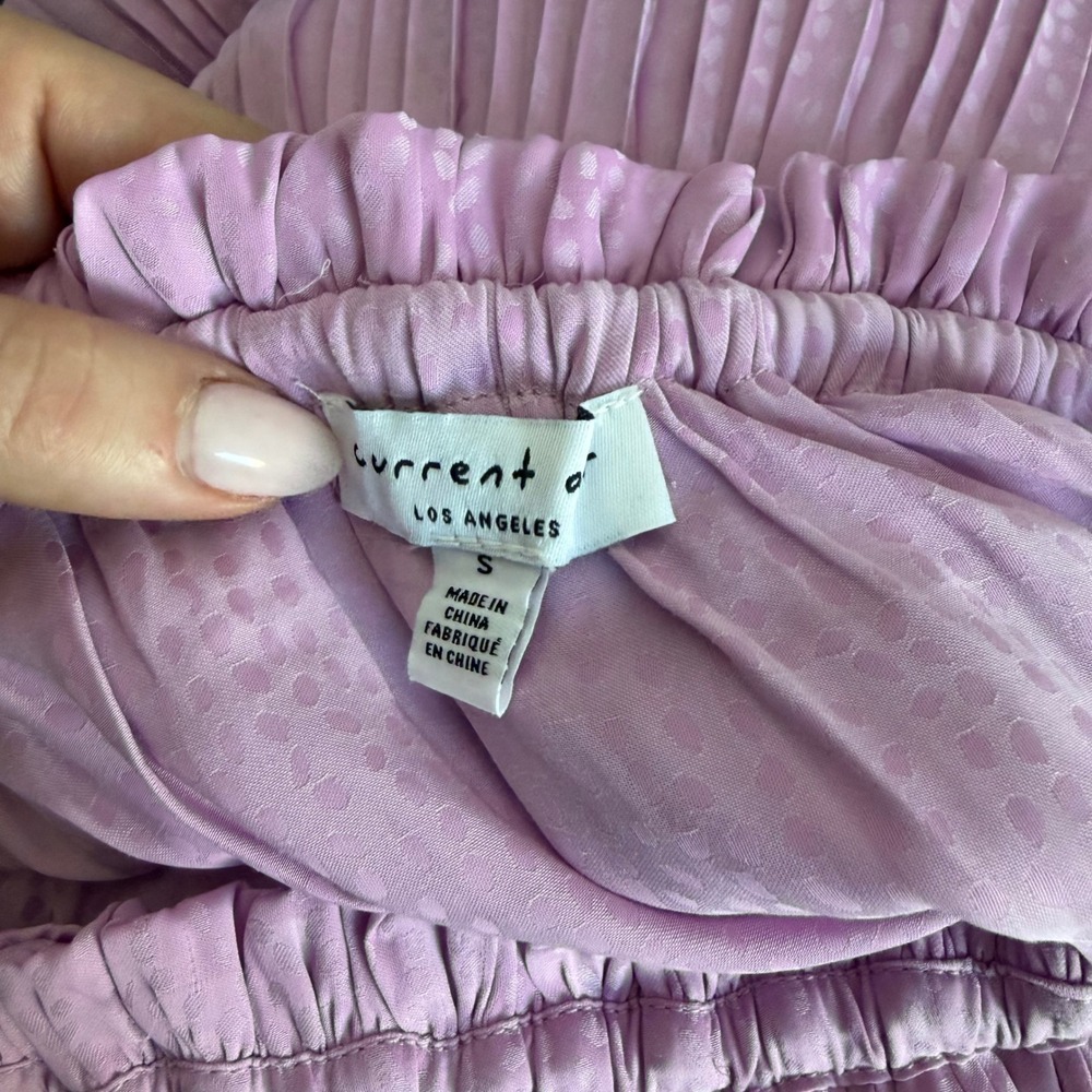Current Air Smocked Tiered Satin Mini Skirt‎ Size Small - Picture 3 of 9